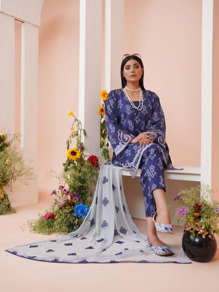 Midnight Blue Lawn - Candy Women Suits