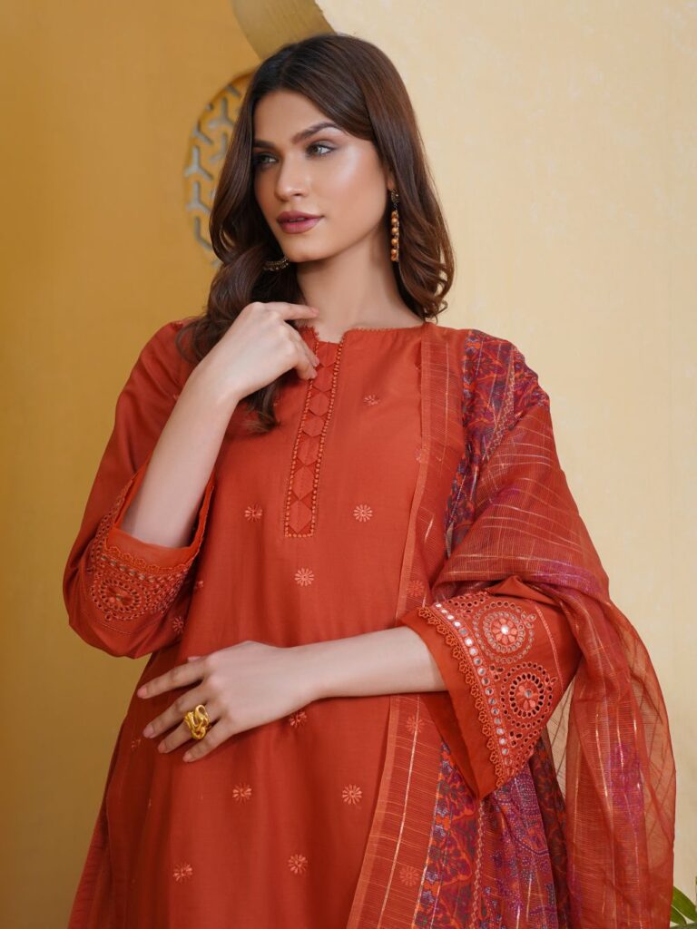 Rust Organza Suit - Candy Women Suits