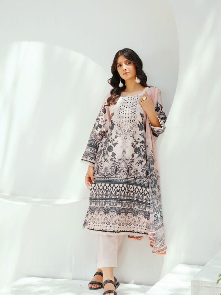 Monochrome Motif Lawn - Candy Women Suits